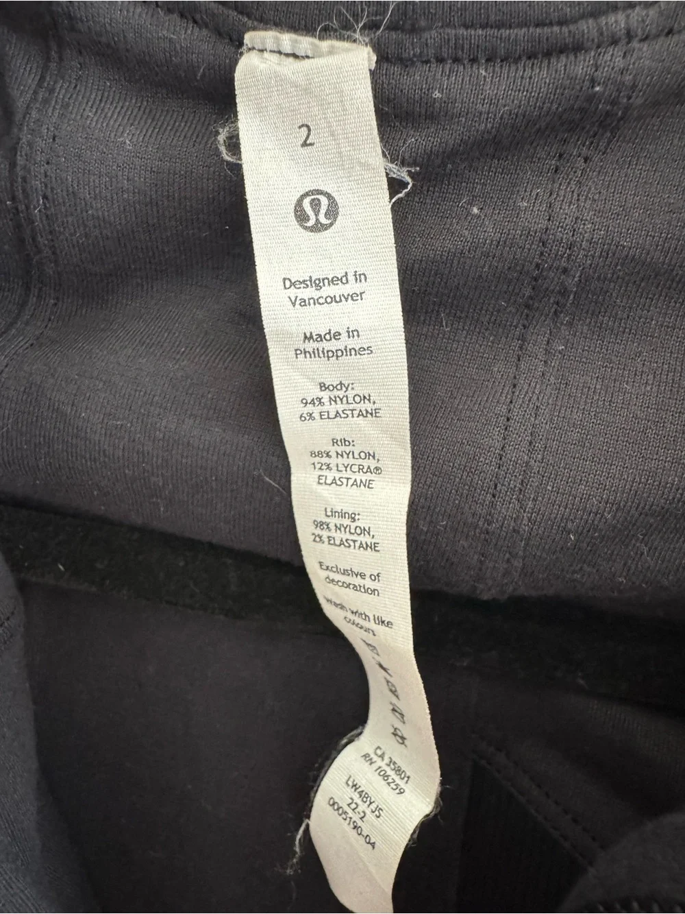 Lululemon Black Ruched Define Hooded Jacket | Thumbholes | Size 2